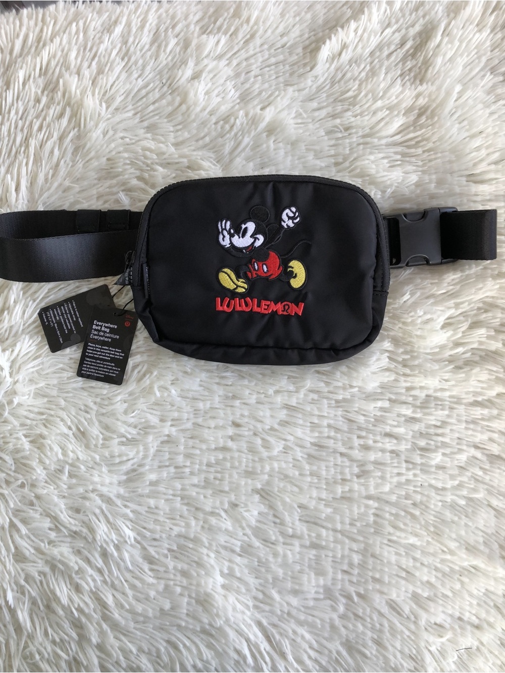 Lululemon x Mickey Embroidered Black Belt Bag